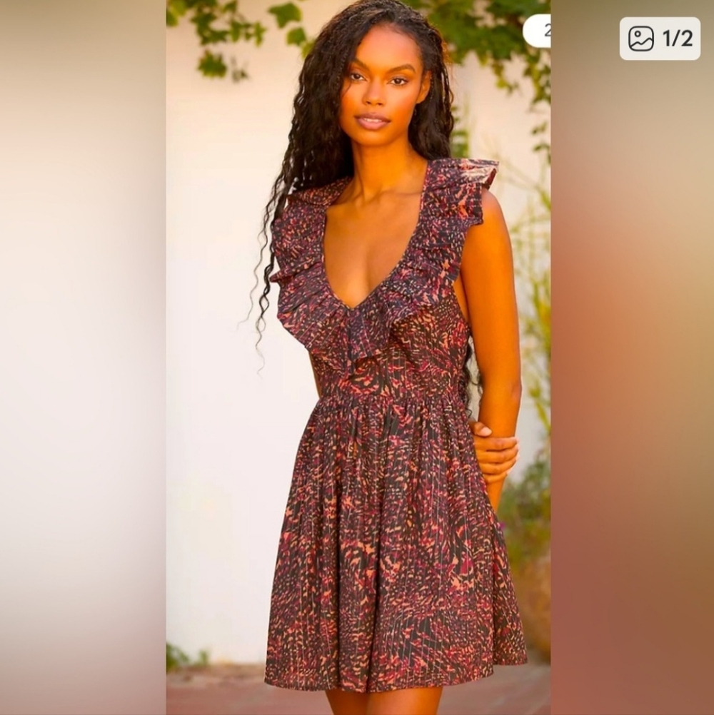 NWT By Anthropologie V-Neck Bubble Dress-sz M